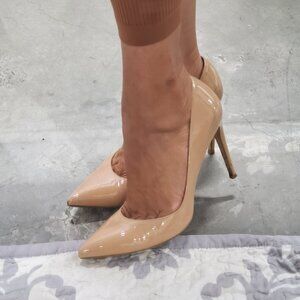 Stuart Weitzman Nude Patent Leather Heels Size 10